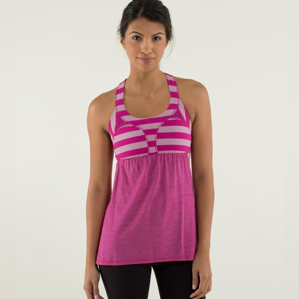 lululemon athletica Pink Striped Tank Top